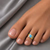 Mosaic Village Scene Enamel Toe Ring Set